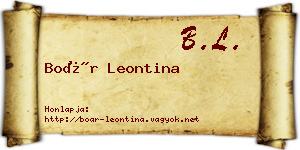 Boár Leontina névjegykártya